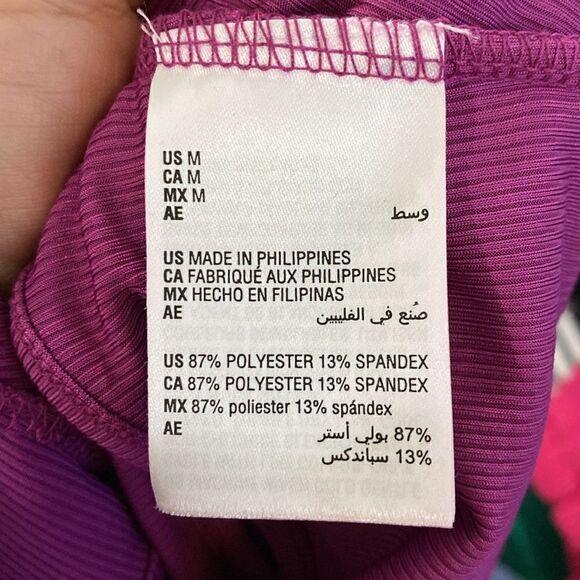 Bar III Pink Purple Long Sleeve Ribbed Crop Top Open Back - Picture 9 of 10